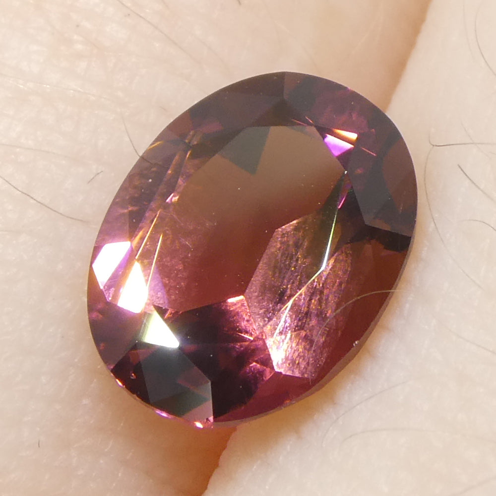 1.82ct Oval Pink Tourmaline from Brazil, Step Cut gemstone by SkyJems, premium Canadian colored stone specialists