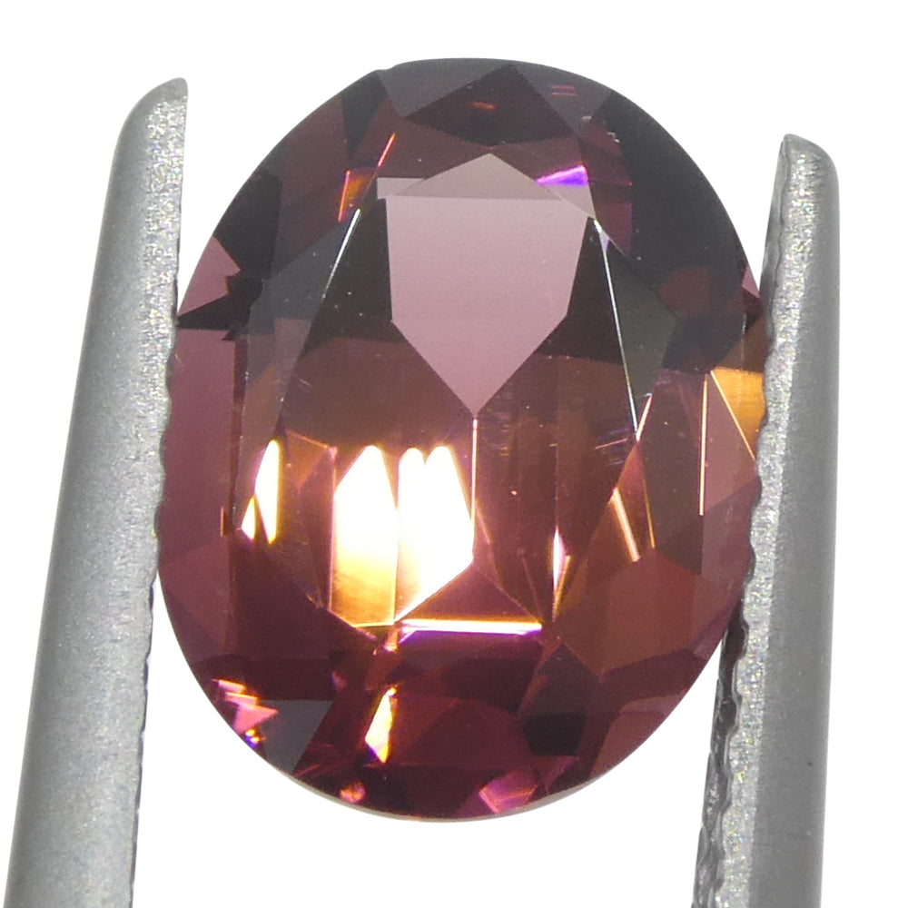 1.82ct Oval Pink Tourmaline from Brazil, Step Cut gemstone by SkyJems, premium Canadian colored gem specialists