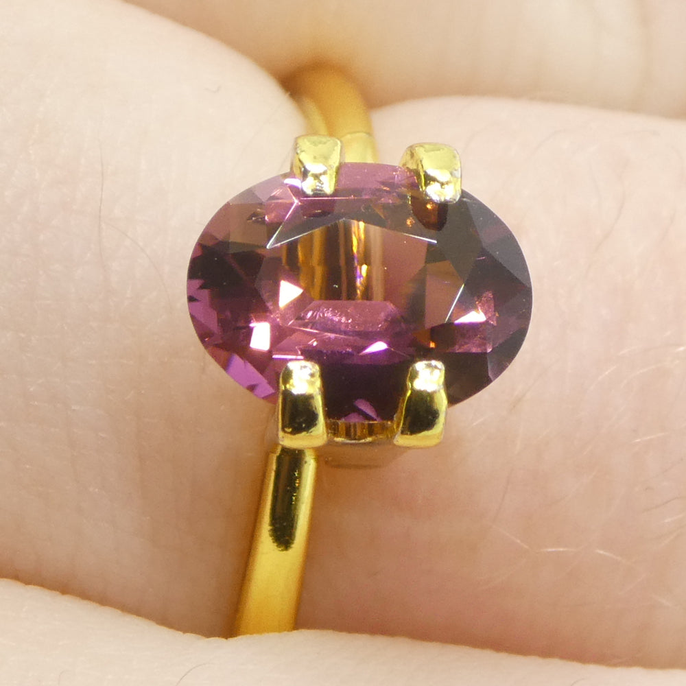 1.33ct Oval Pink Tourmaline from Brazil, precision-cut single stone by SkyJems, Canadian gemstone experts since 1967
