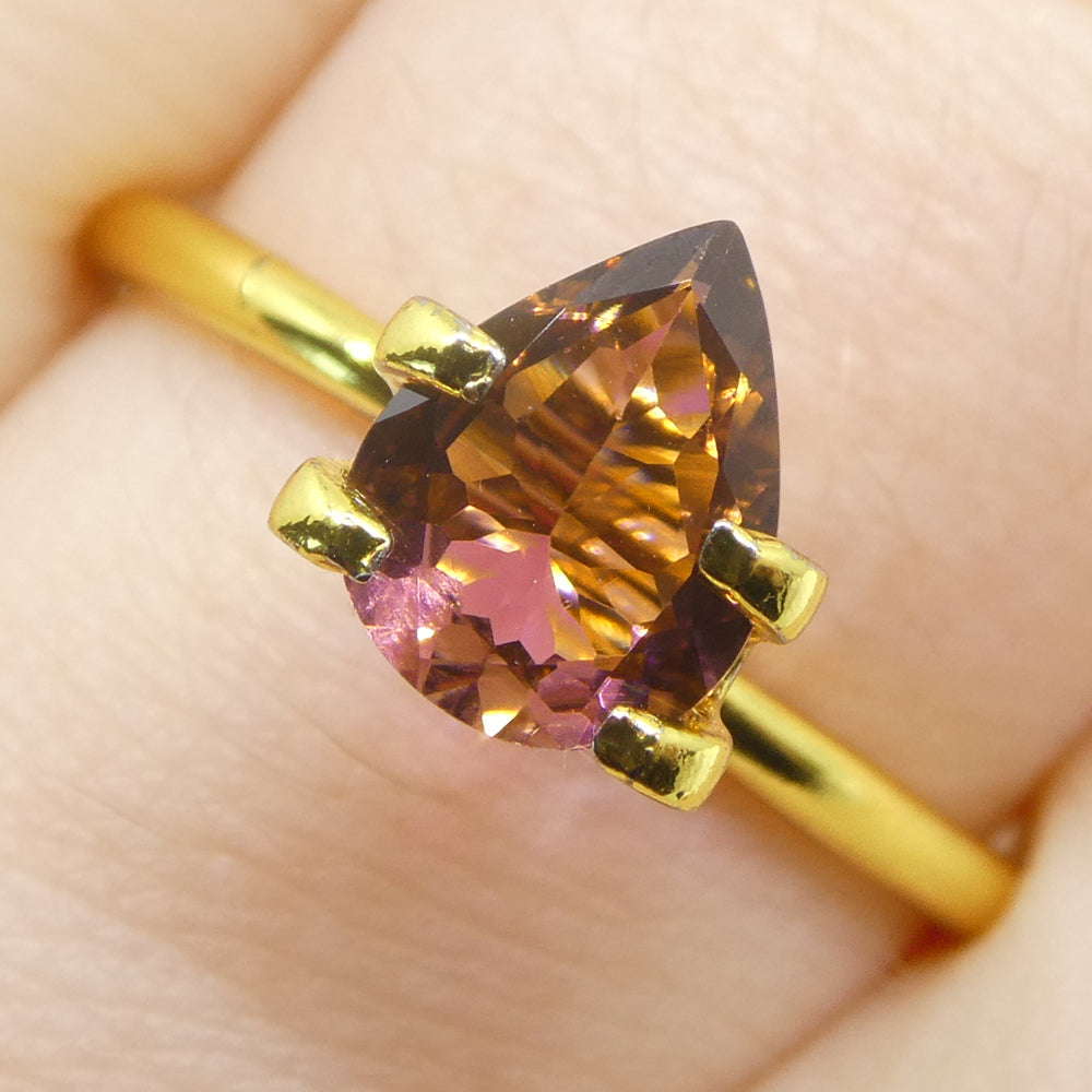 0.91ct Brazilian Pear Pink Tourmaline, brilliant-cut single stone from SkyJems' premium colored gemstone collection