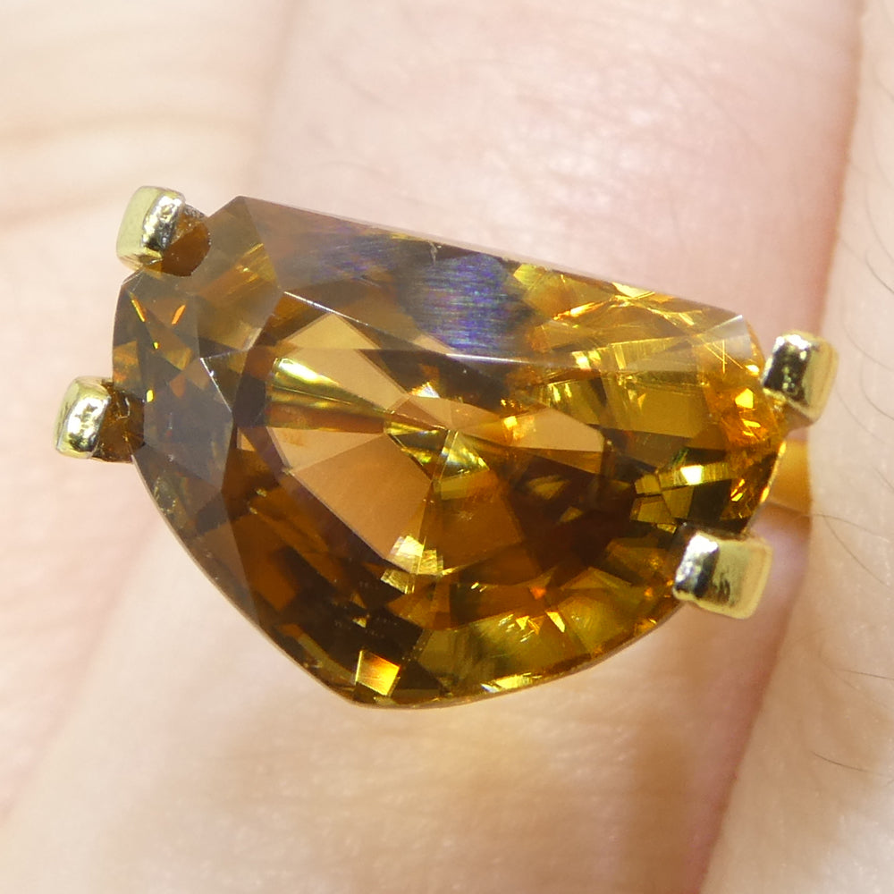 7.64ct Natural Earth Mined Half Moon Fancy Cut Orange Zircon from Sri Lanka - Skyjems Wholesale Gemstones