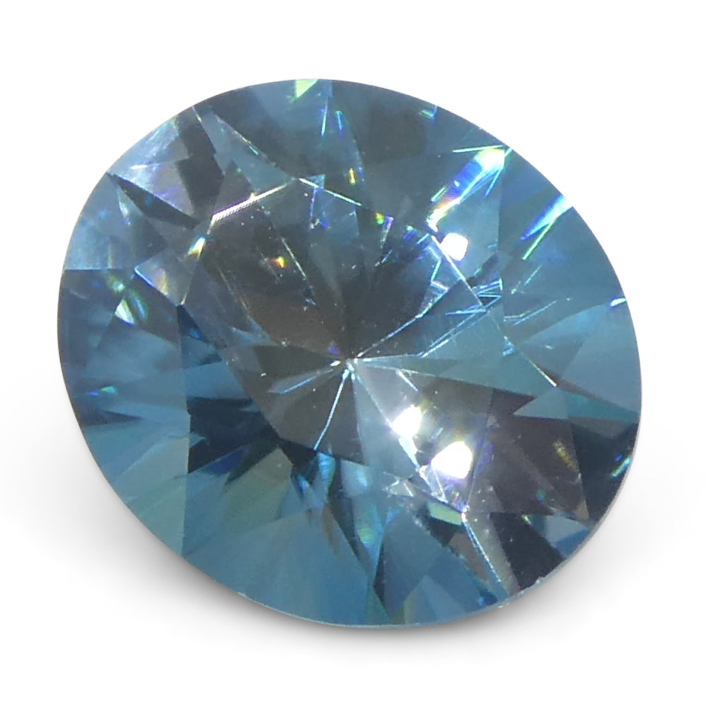 2.37ct Natural Earth Mined Oval Master Brilliant Cut Blue Zircon from Cambodia - Skyjems Wholesale Gemstones