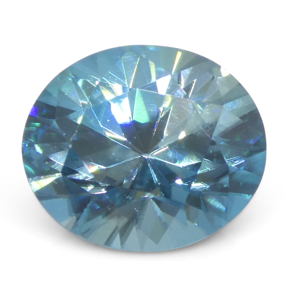 2.01ct Natural Earth Mined Oval Master Brilliant Cut Blue Zircon from Cambodia - Skyjems Wholesale Gemstones