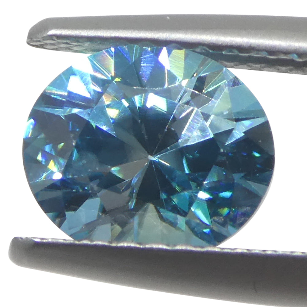 2.01ct Natural Earth Mined Oval Master Brilliant Cut Blue Zircon from Cambodia - Skyjems Wholesale Gemstones