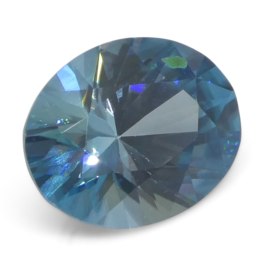 2.96ct Natural Earth Mined Oval Master Brilliant Cut Blue Zircon from Cambodia - Skyjems Wholesale Gemstones