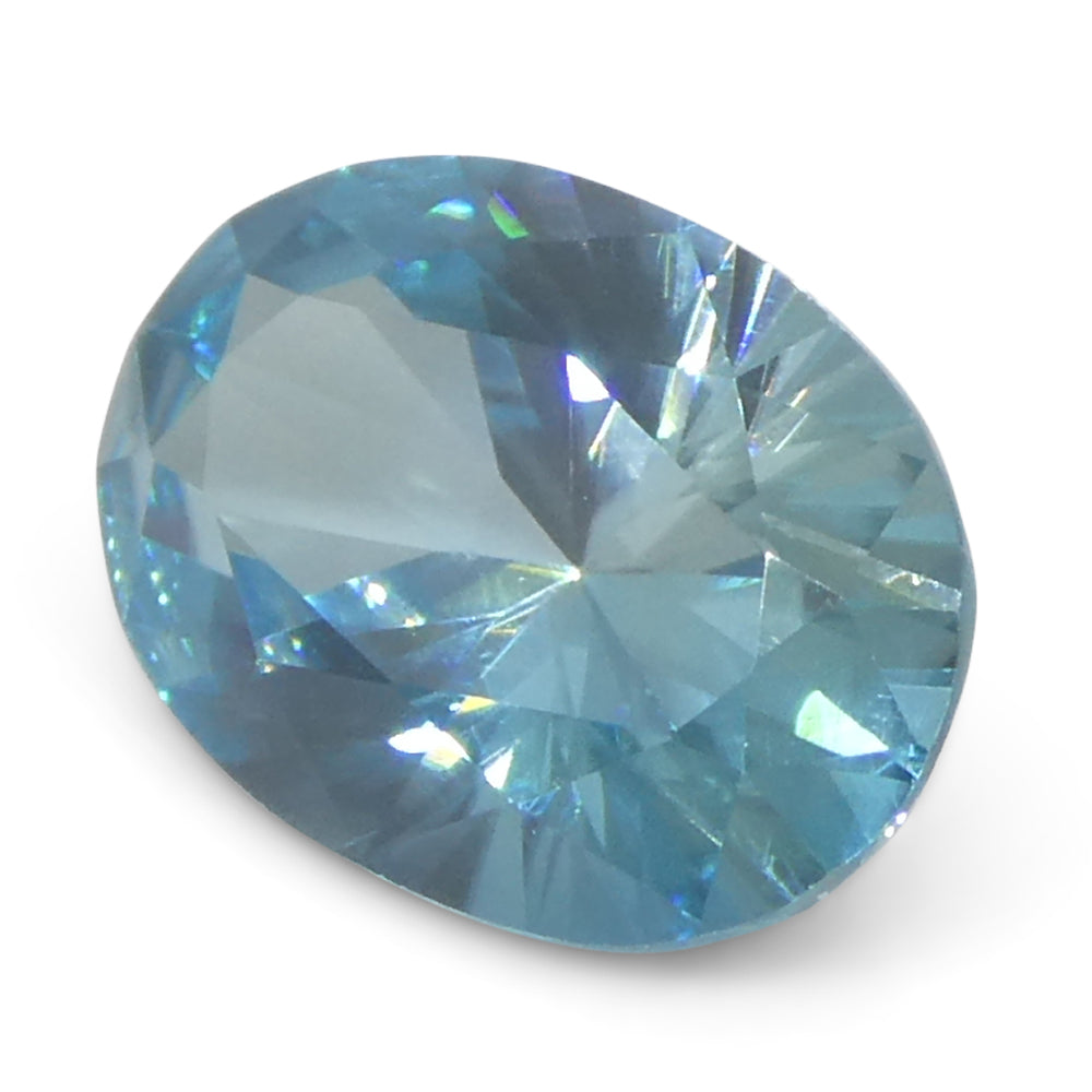 2.38ct Natural Earth Mined Oval Master Brilliant Cut Blue Zircon from Cambodia - Skyjems Wholesale Gemstones