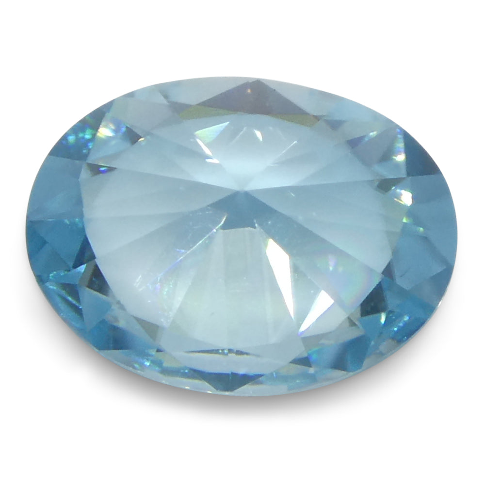 3.16ct Natural Earth Mined Oval Master Brilliant Cut Blue Zircon from Cambodia - Skyjems Wholesale Gemstones