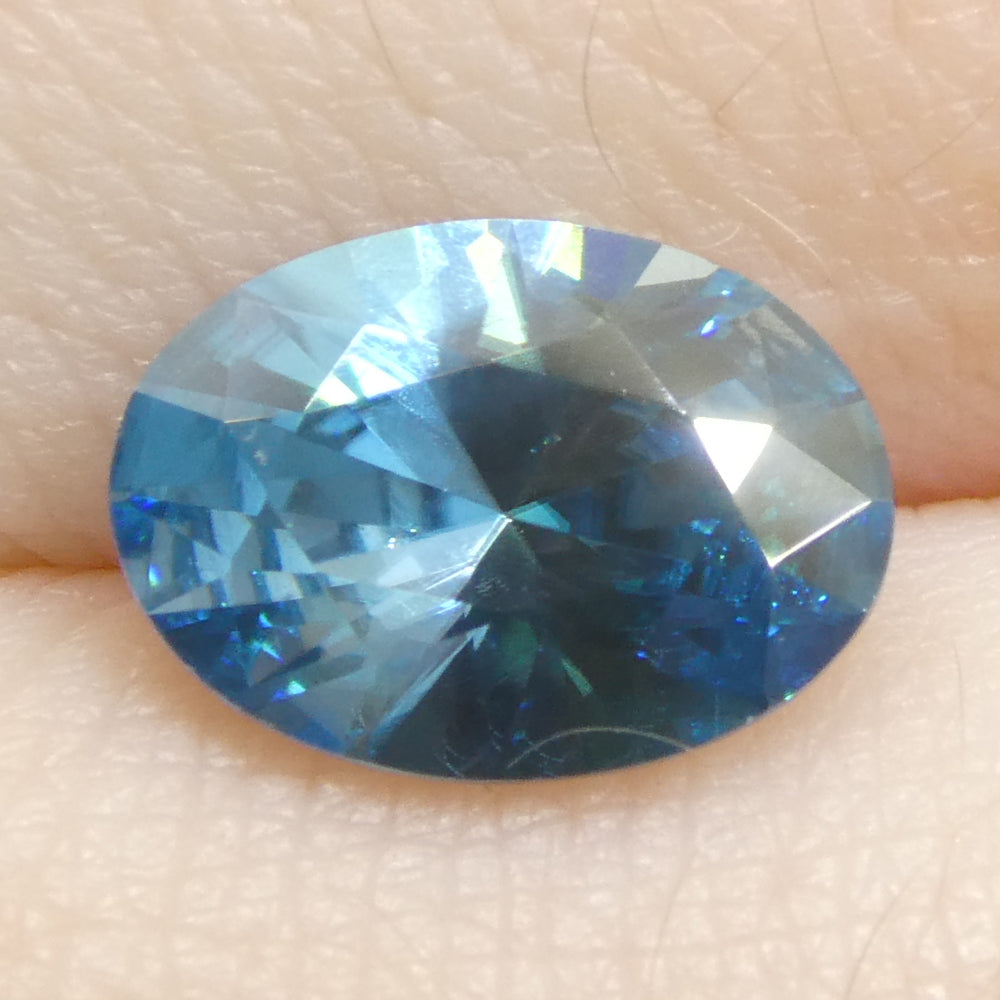 2.15ct Natural Earth Mined Oval Master Brilliant Cut Blue Zircon from Cambodia - Skyjems Wholesale Gemstones