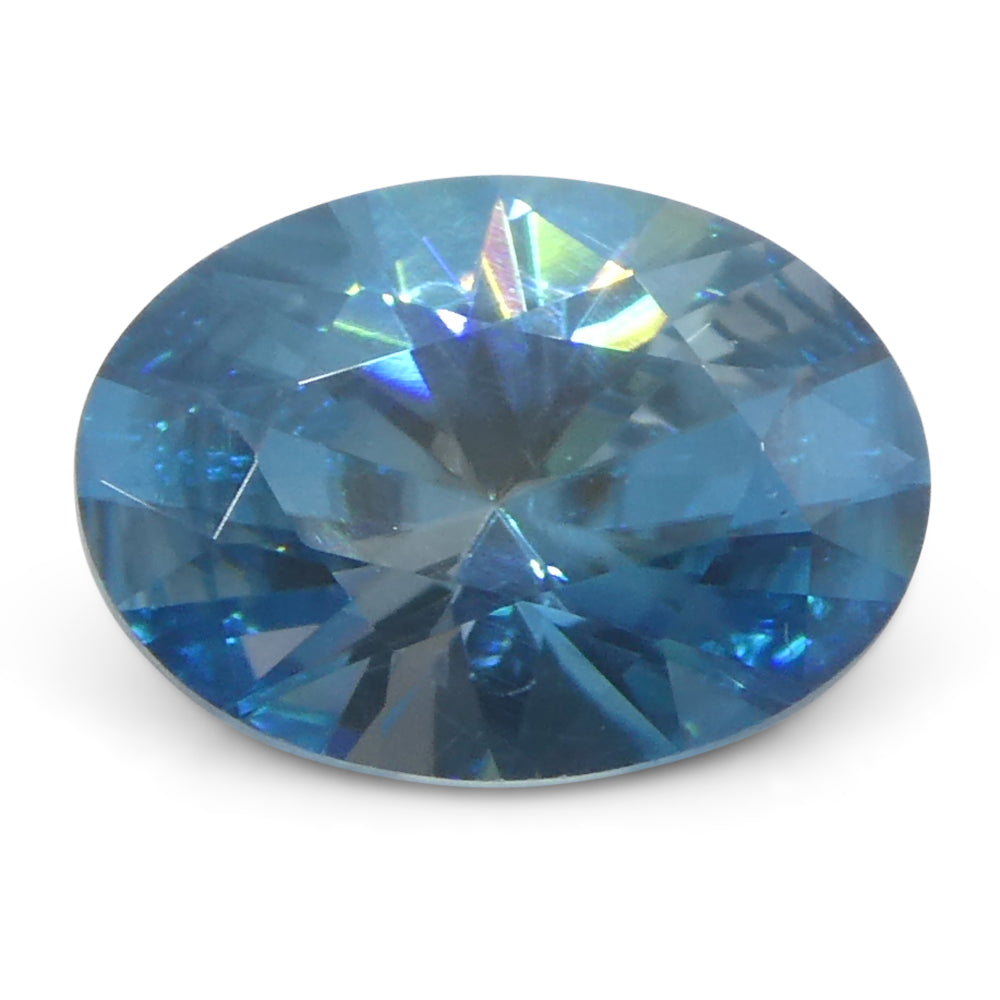 2.15ct Natural Earth Mined Oval Master Brilliant Cut Blue Zircon from Cambodia - Skyjems Wholesale Gemstones