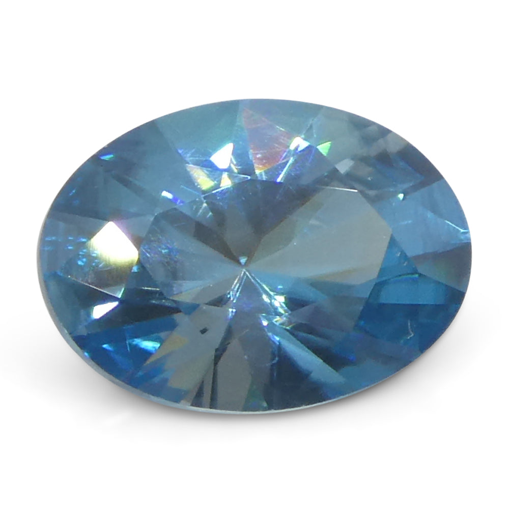 2.15ct Natural Earth Mined Oval Master Brilliant Cut Blue Zircon from Cambodia - Skyjems Wholesale Gemstones