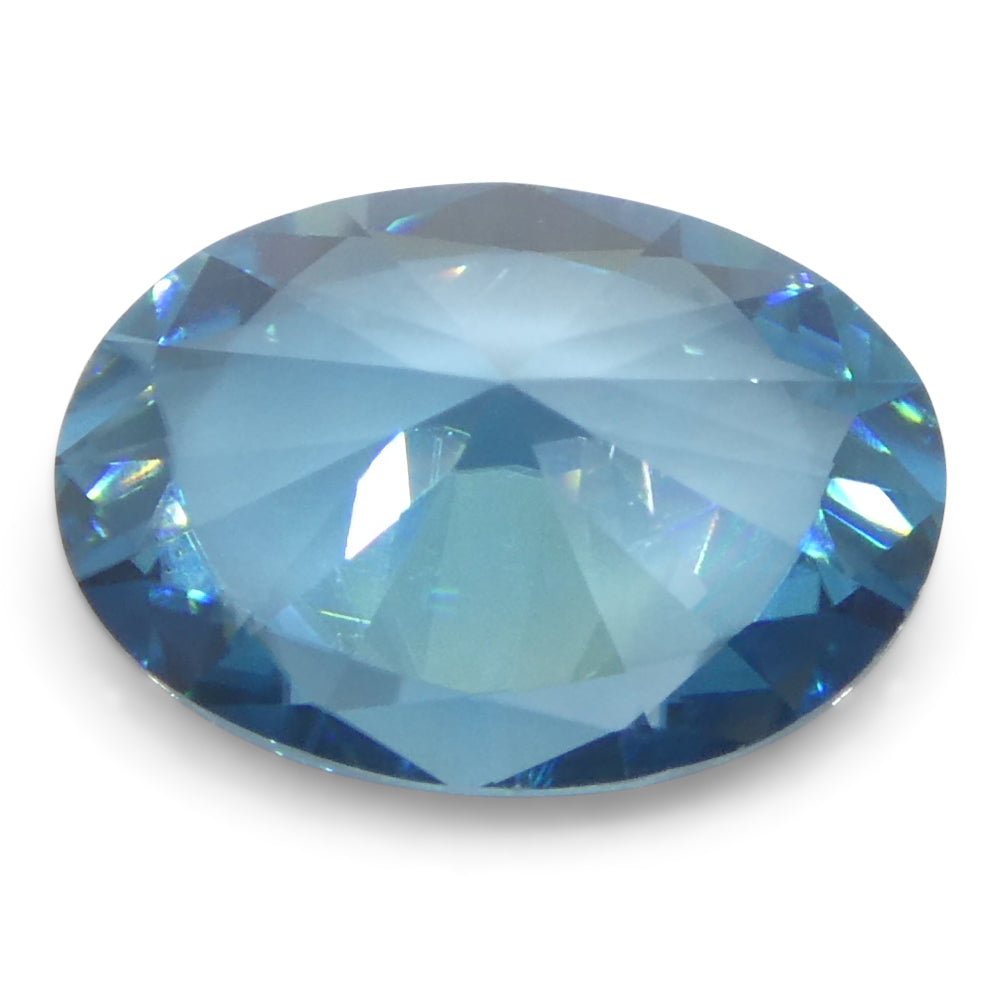 2.15ct Natural Earth Mined Oval Master Brilliant Cut Blue Zircon from Cambodia - Skyjems Wholesale Gemstones