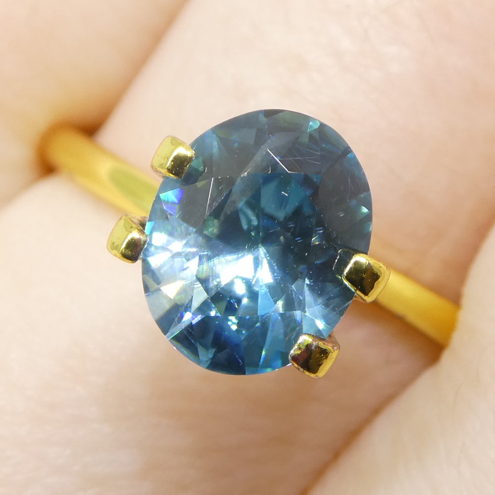 2.31ct Natural Earth Mined Oval Master Brilliant Cut Blue Zircon from Cambodia - Skyjems Wholesale Gemstones