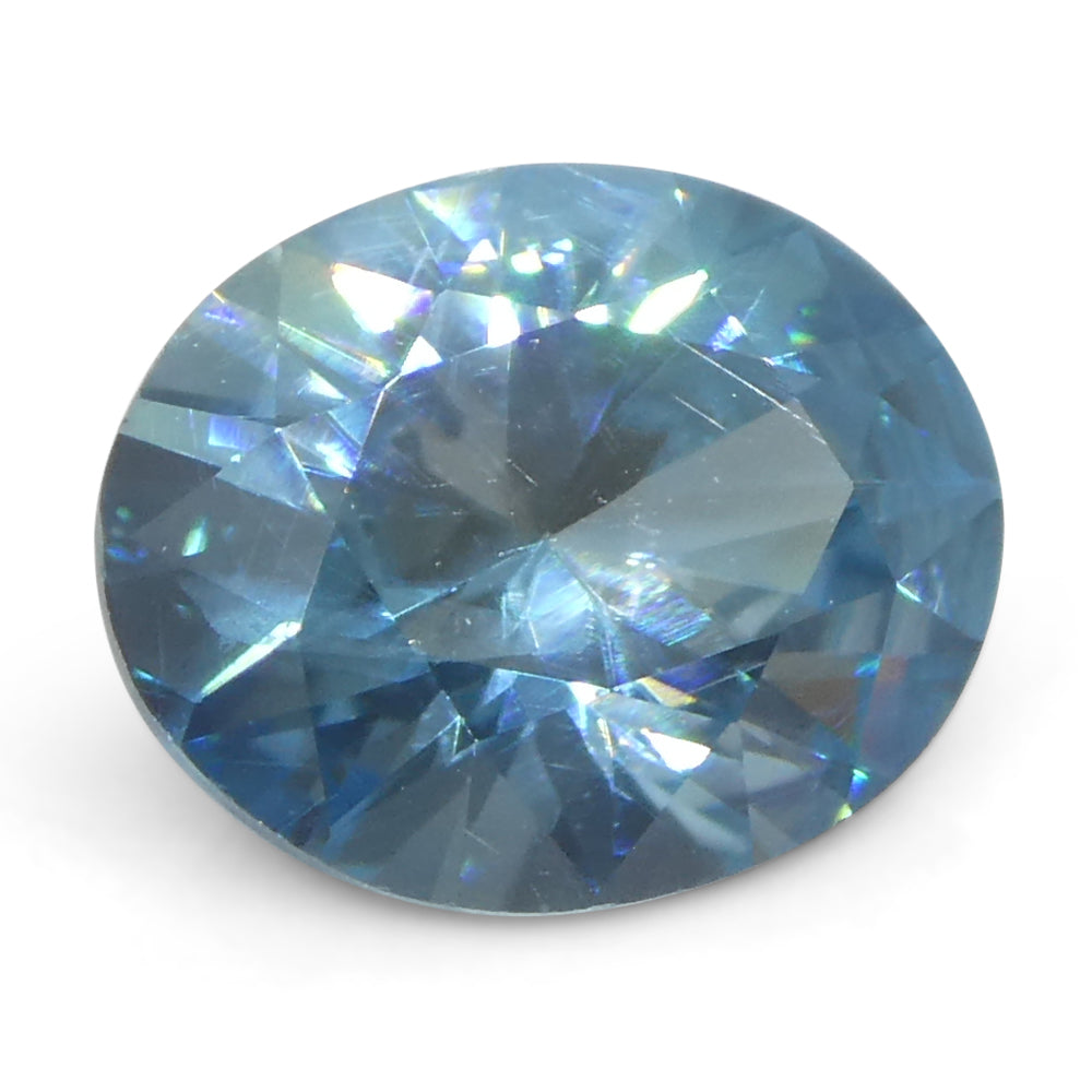 2.31ct Natural Earth Mined Oval Master Brilliant Cut Blue Zircon from Cambodia - Skyjems Wholesale Gemstones