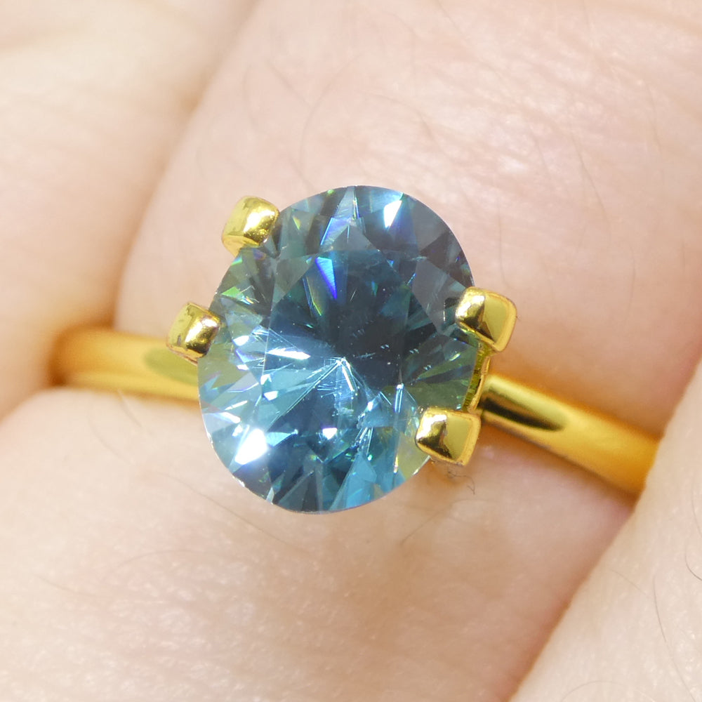 2.21ct Natural Earth Mined Oval Master Brilliant Cut Blue Zircon from Cambodia - Skyjems Wholesale Gemstones