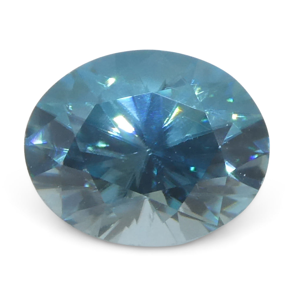 2.21ct Natural Earth Mined Oval Master Brilliant Cut Blue Zircon from Cambodia - Skyjems Wholesale Gemstones