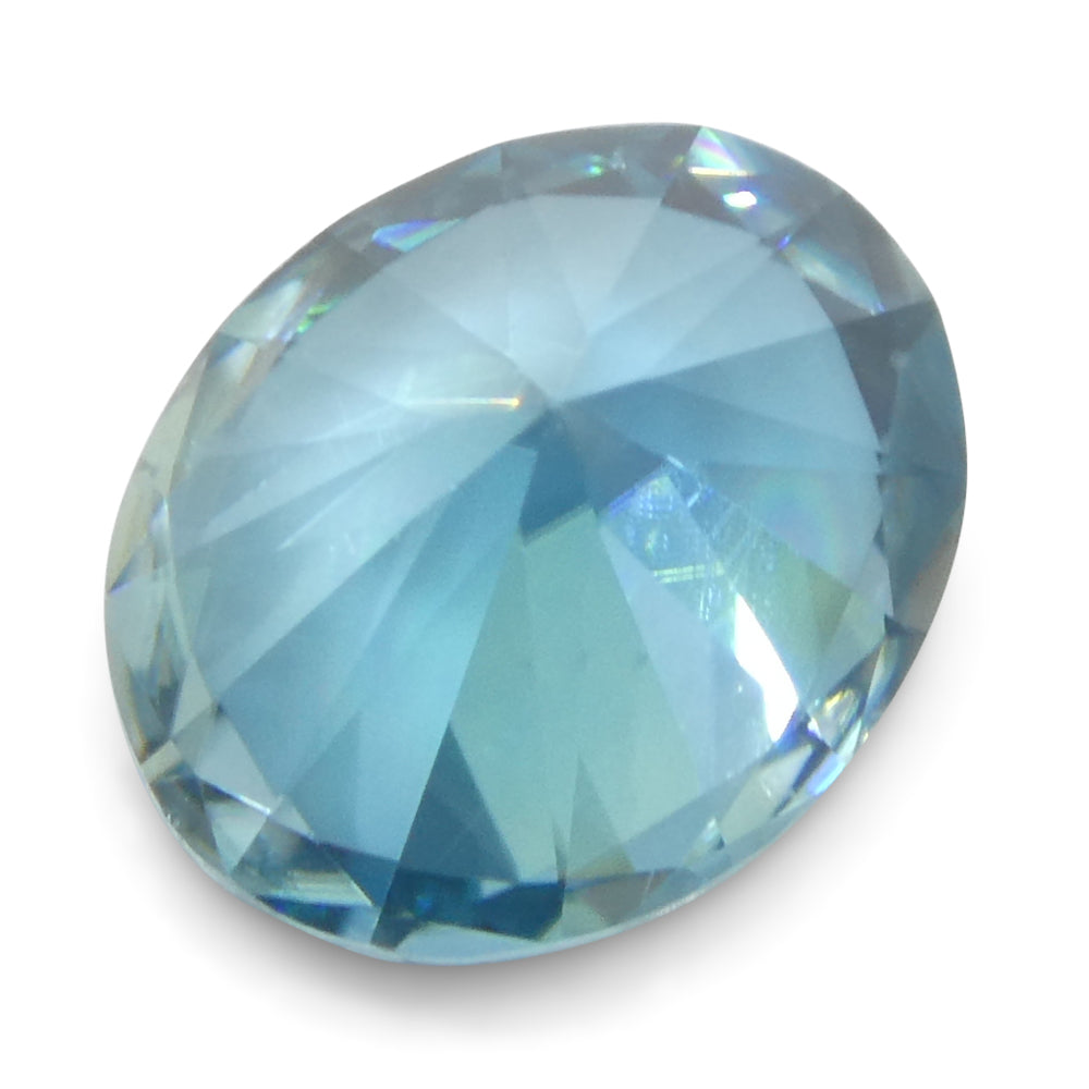 2.21ct Natural Earth Mined Oval Master Brilliant Cut Blue Zircon from Cambodia - Skyjems Wholesale Gemstones