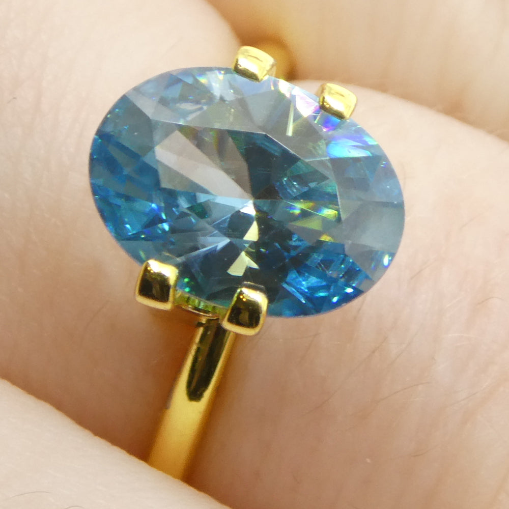 3.25ct Natural Earth Mined Oval Master Brilliant Cut Blue Zircon from Cambodia - Skyjems Wholesale Gemstones
