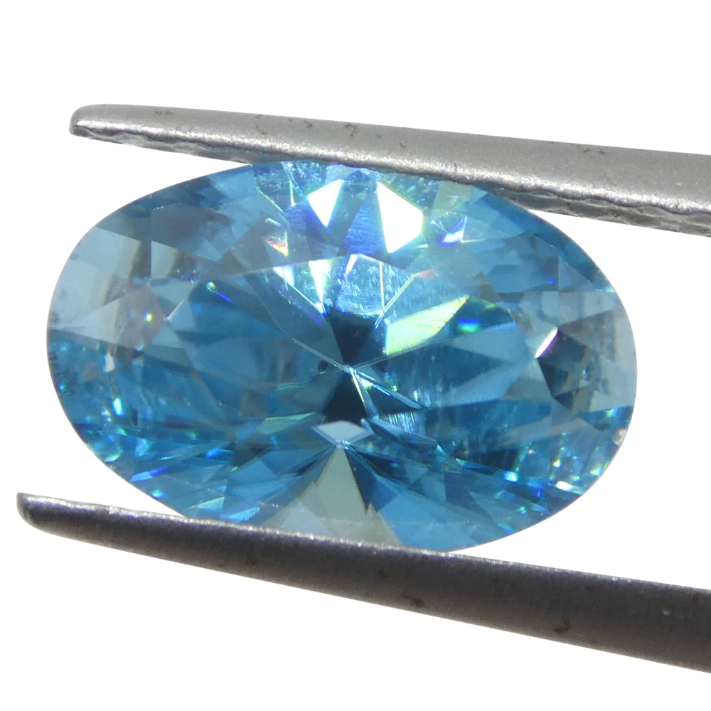 2.16ct Natural Earth Mined Oval Master Brilliant Cut Blue Zircon from Cambodia - Skyjems Wholesale Gemstones