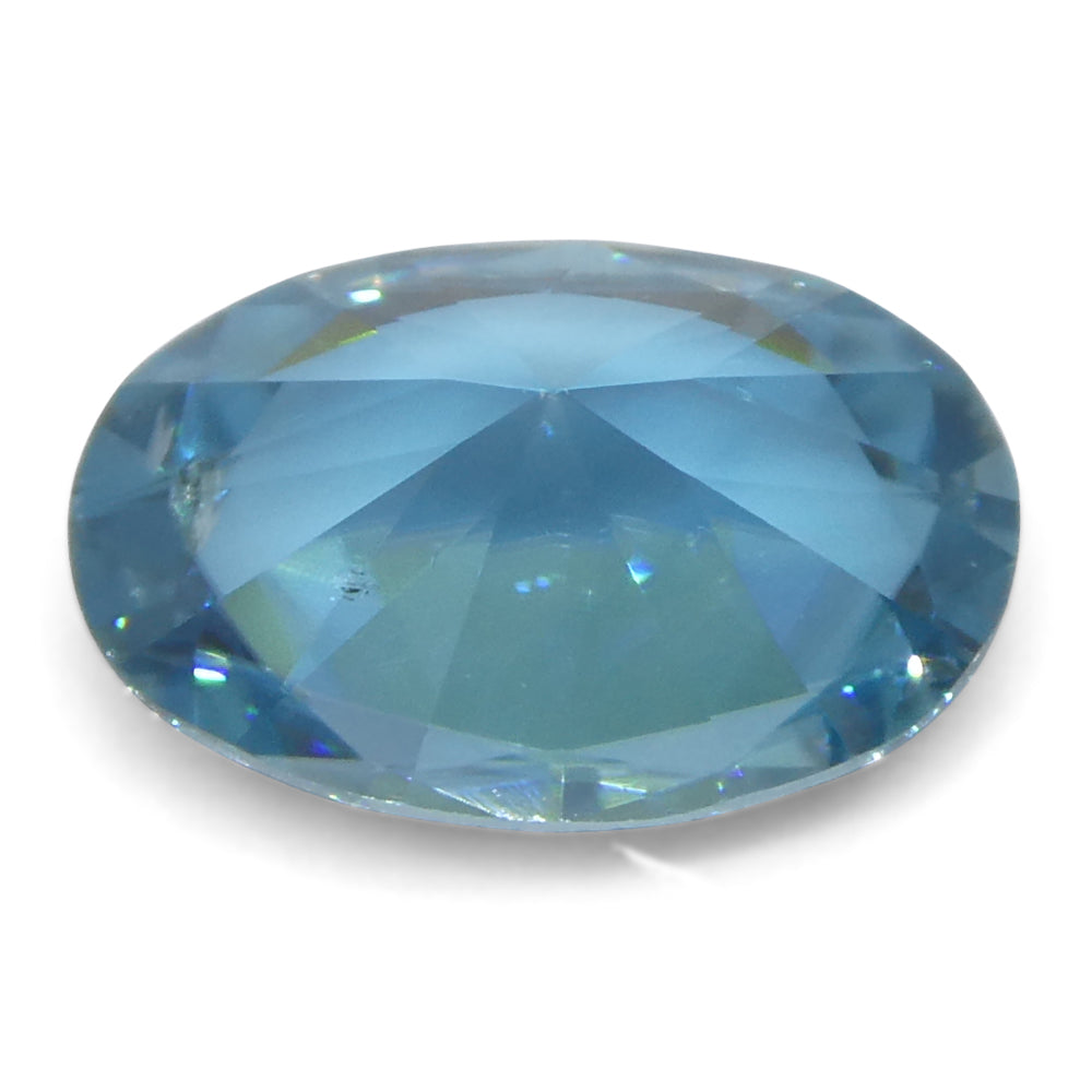 2.16ct Natural Earth Mined Oval Master Brilliant Cut Blue Zircon from Cambodia - Skyjems Wholesale Gemstones