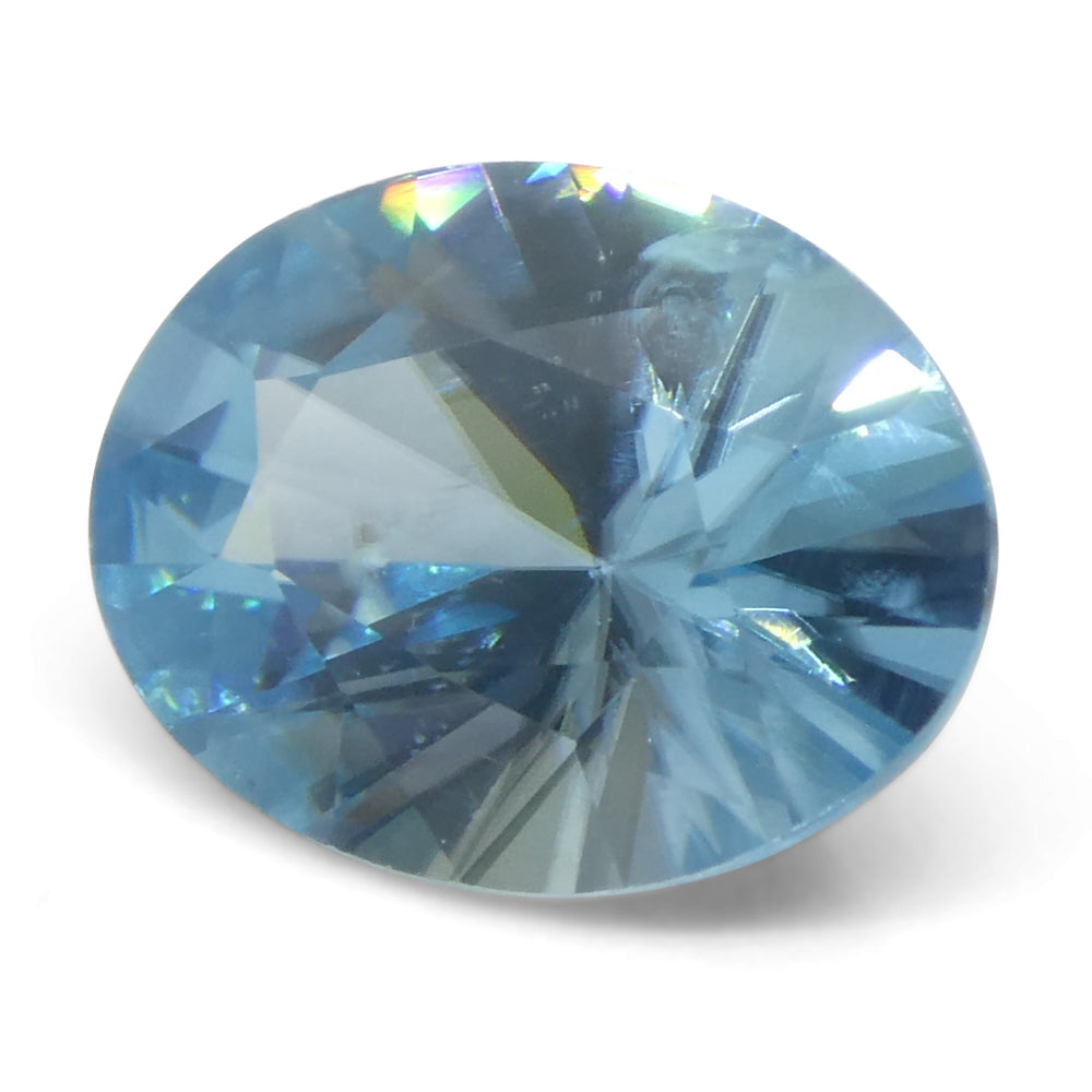3.15ct Natural Earth Mined Oval Master Brilliant Cut Blue Zircon from Cambodia - Skyjems Wholesale Gemstones