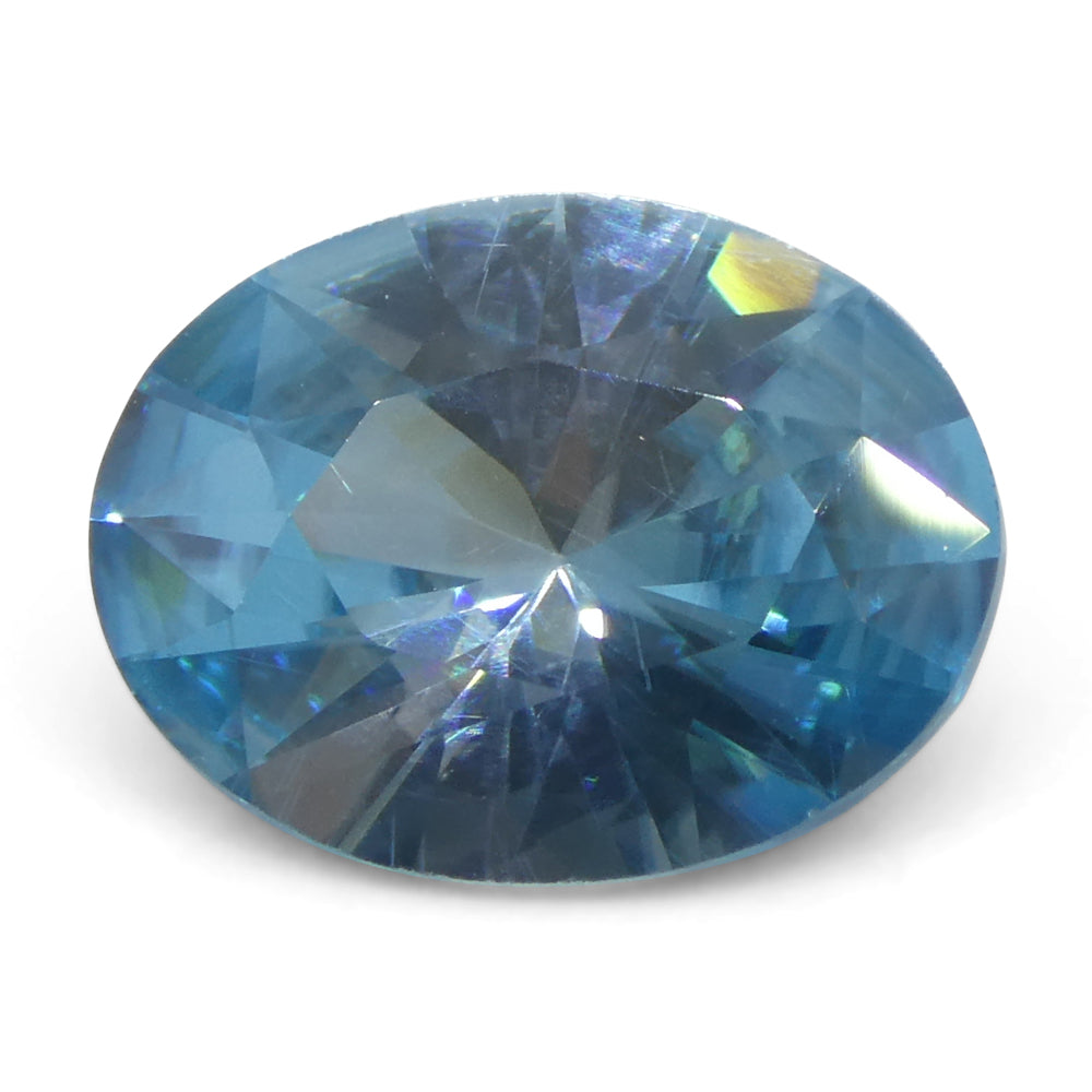 3.16ct Natural Earth Mined Oval Master Brilliant Cut Blue Zircon from Cambodia - Skyjems Wholesale Gemstones
