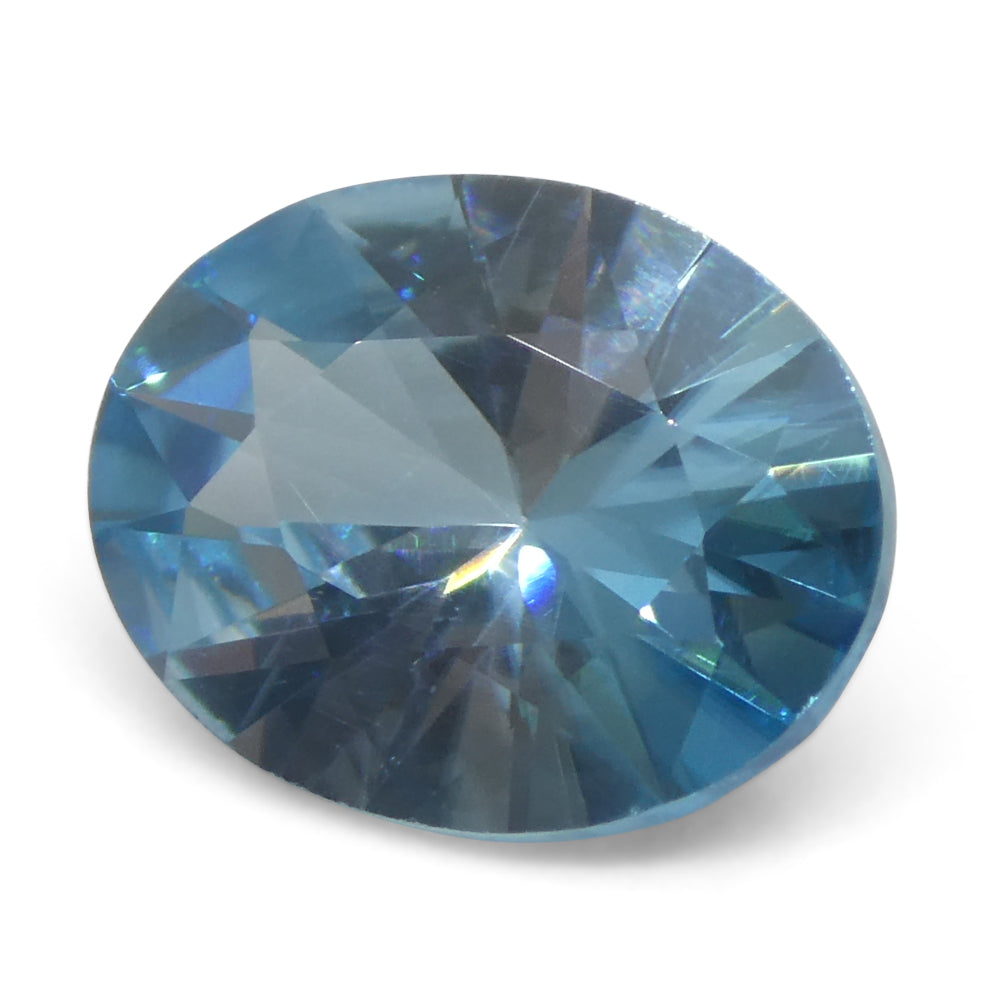 3.16ct Natural Earth Mined Oval Master Brilliant Cut Blue Zircon from Cambodia - Skyjems Wholesale Gemstones