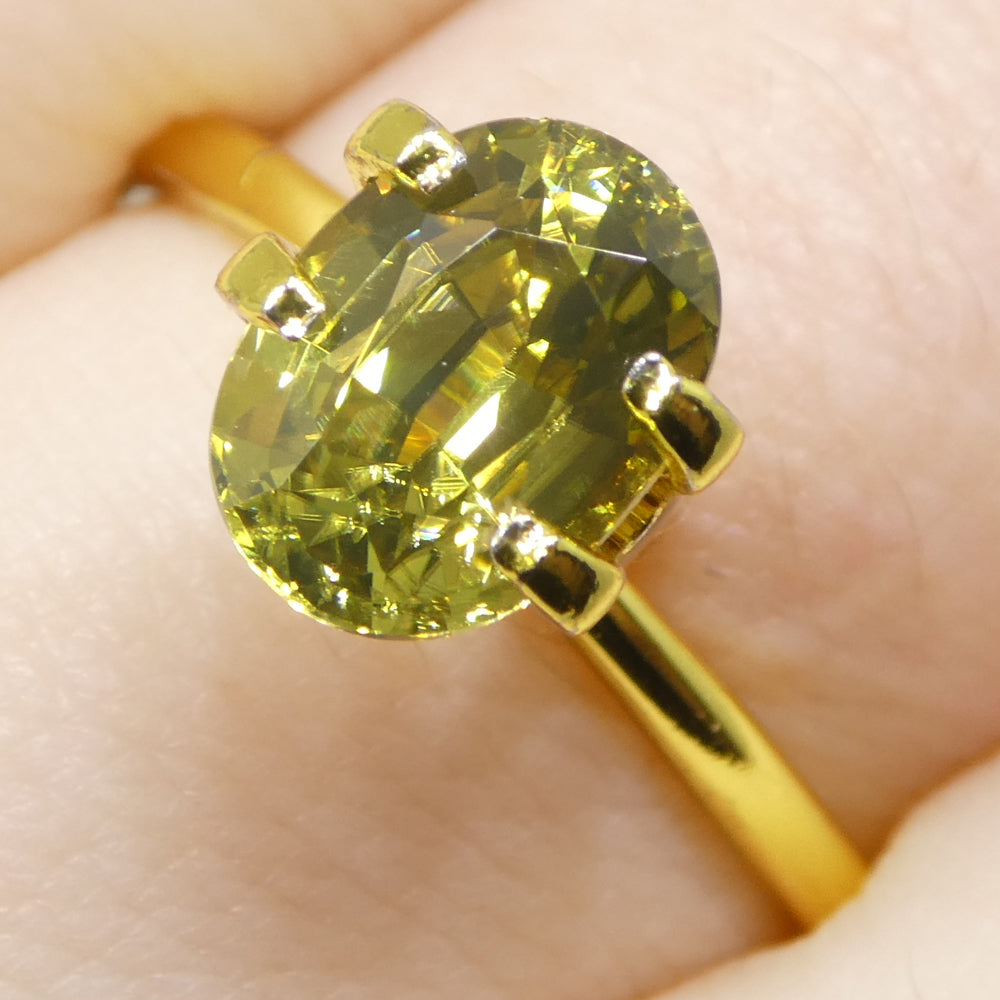 2.49ct Natural Earth Mined Oval Master Brilliant Cut Greenish Yellow Zircon from Sri Lanka - Skyjems Wholesale Gemstones