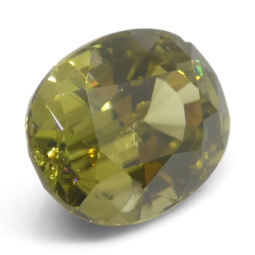 2.49ct Natural Earth Mined Oval Master Brilliant Cut Greenish Yellow Zircon from Sri Lanka - Skyjems Wholesale Gemstones