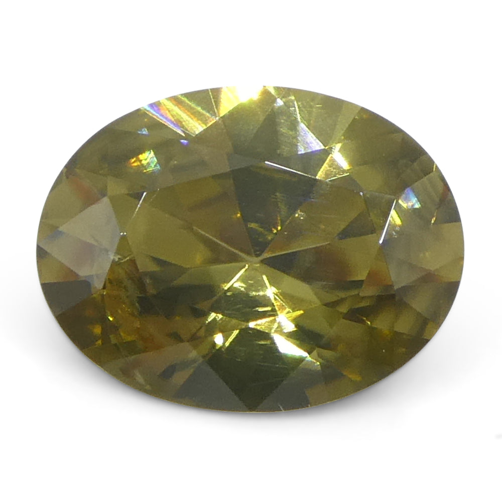 1.84ct Natural Yellow Zircon from Sri Lanka, Oval Brilliant Cut Gemstone by SkyJems Canadian Gem Specialists