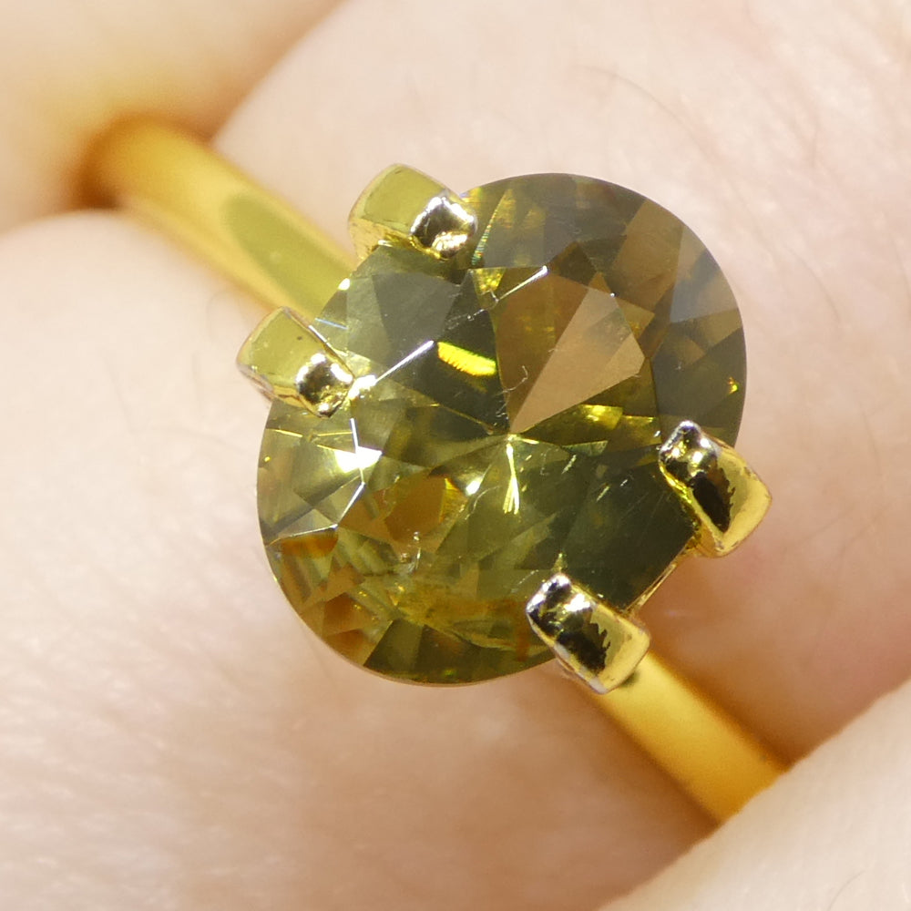 1.84ct Natural Earth Mined Oval Master Brilliant Cut Yellow Zircon from Sri Lanka - Skyjems Wholesale Gemstones