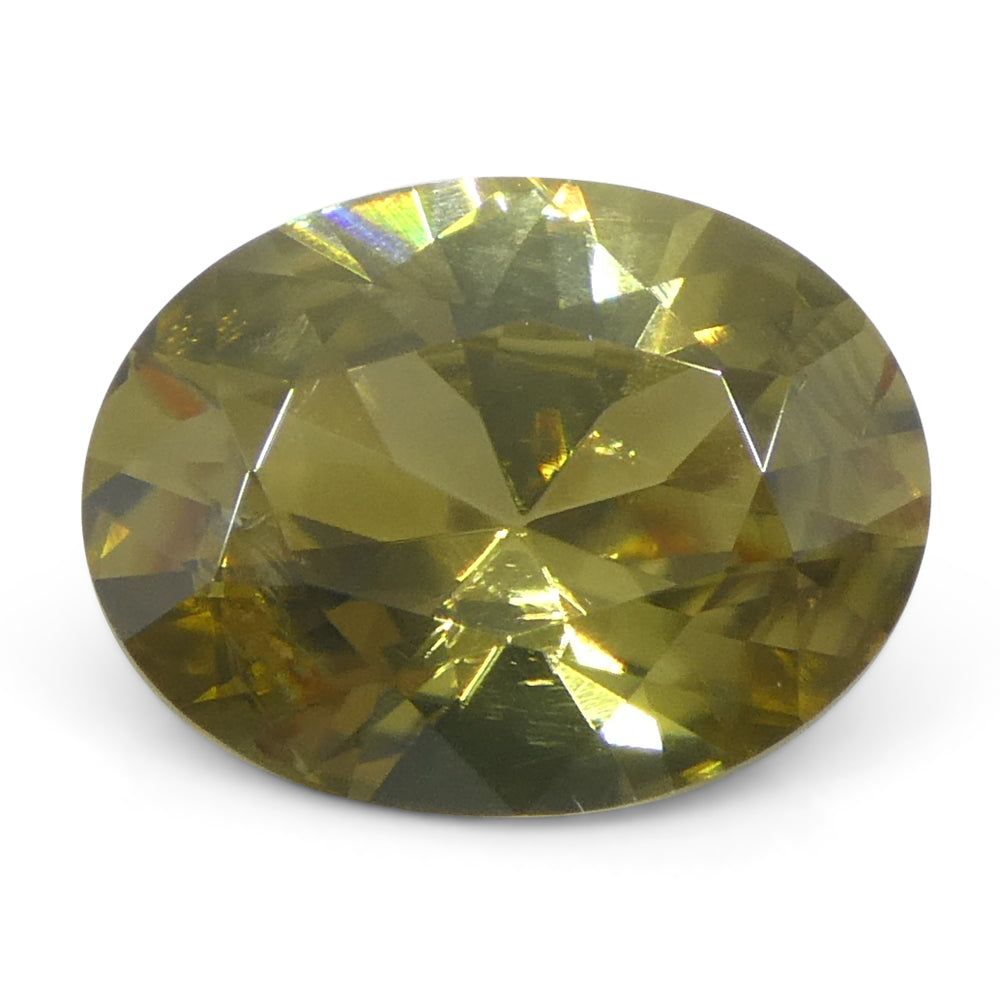 1.84ct Natural Earth Mined Oval Master Brilliant Cut Yellow Zircon from Sri Lanka - Skyjems Wholesale Gemstones