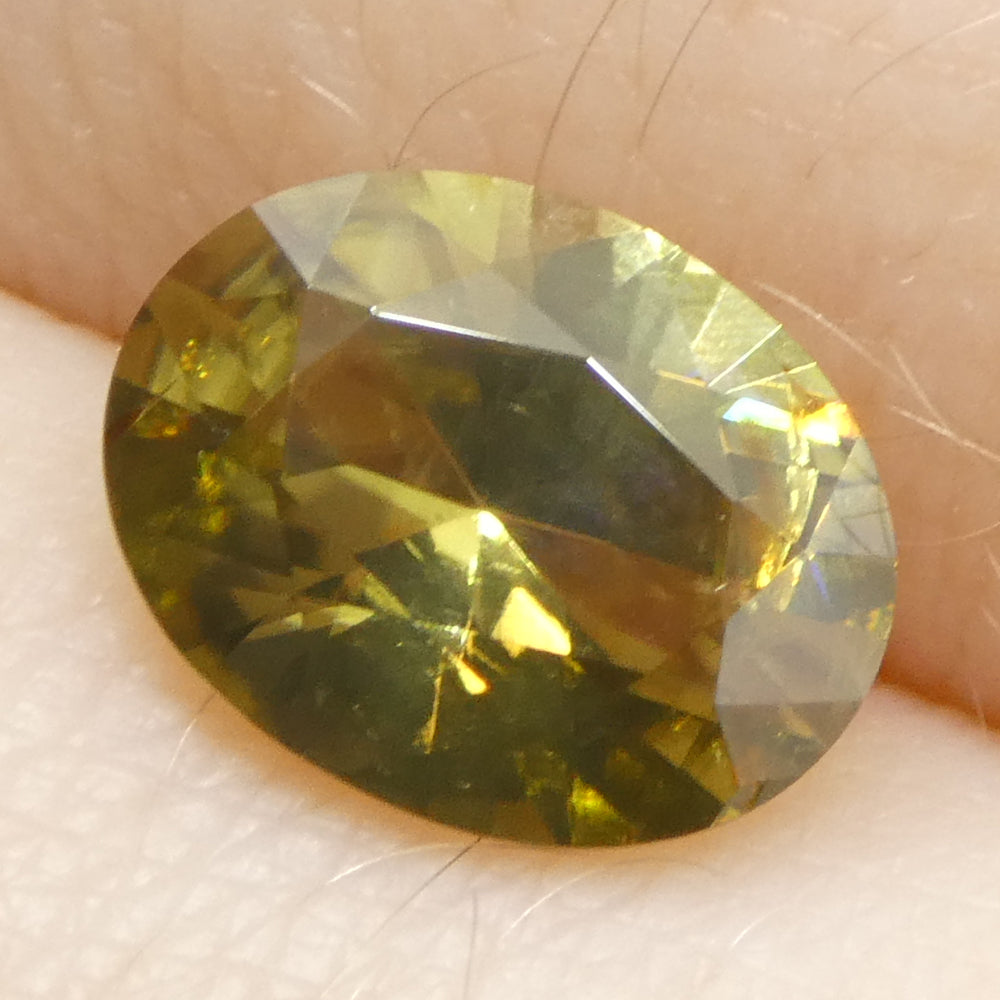 1.84ct Natural Earth Mined Oval Master Brilliant Cut Yellow Zircon from Sri Lanka - Skyjems Wholesale Gemstones