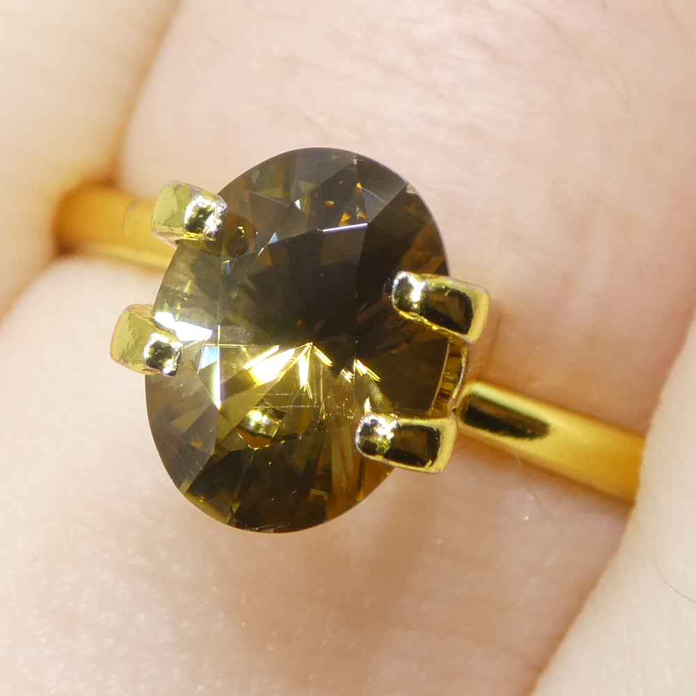 1.91ct Natural Earth Mined Oval Master Brilliant Cut Yellow-Brown Zircon from Sri Lanka - Skyjems Wholesale Gemstones