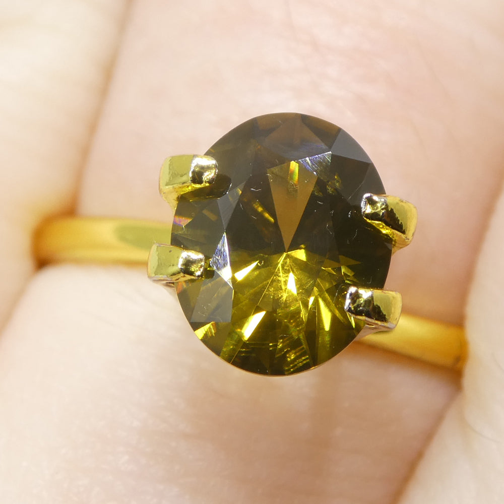 2.12ct Natural Earth Mined Oval Master Brilliant Cut Yellow Zircon from Sri Lanka - Skyjems Wholesale Gemstones