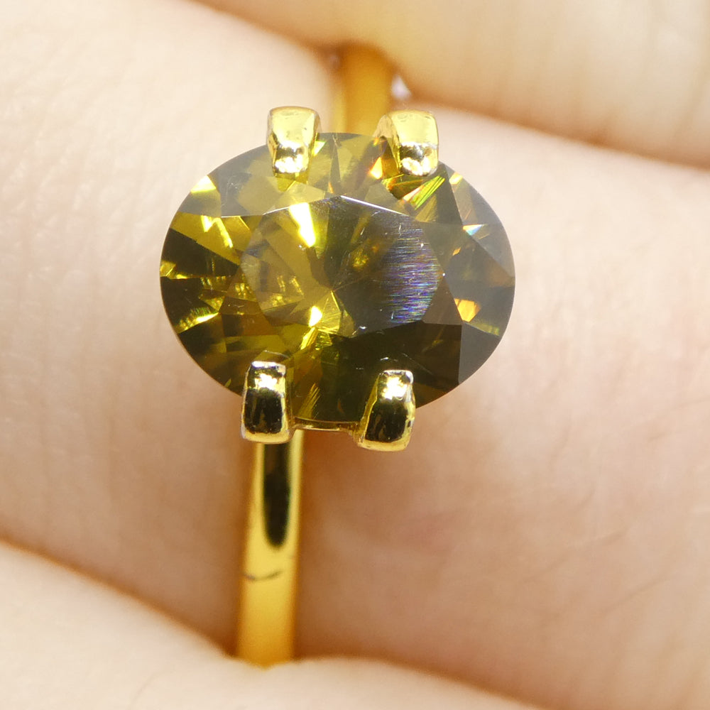 2.12ct Natural Earth Mined Oval Master Brilliant Cut Yellow Zircon from Sri Lanka - Skyjems Wholesale Gemstones