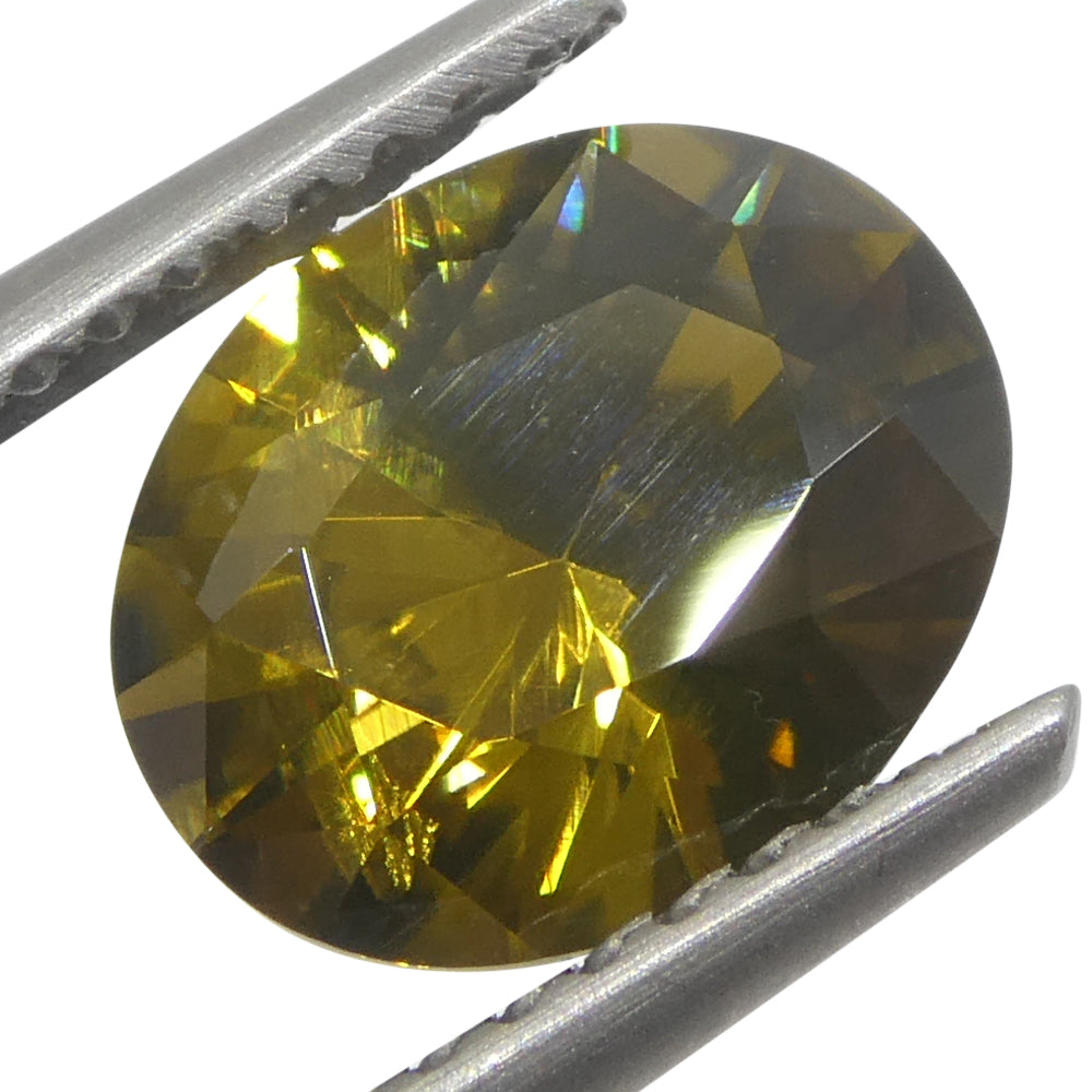 2.12ct Natural Earth Mined Oval Master Brilliant Cut Yellow Zircon from Sri Lanka - Skyjems Wholesale Gemstones