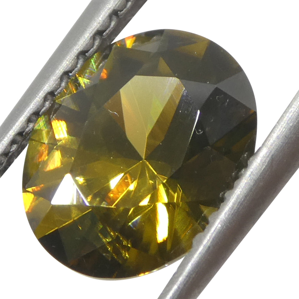 2.12ct Natural Earth Mined Oval Master Brilliant Cut Yellow Zircon from Sri Lanka - Skyjems Wholesale Gemstones