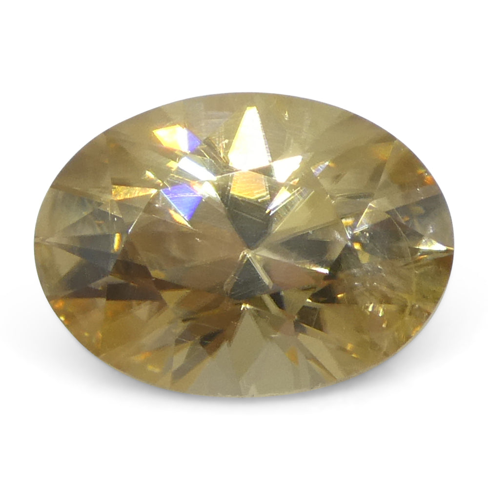 1.7ct Natural Yellow Zircon Oval Brilliant Cut Gemstone from Sri Lanka by SkyJems Canadian Gem Specialists