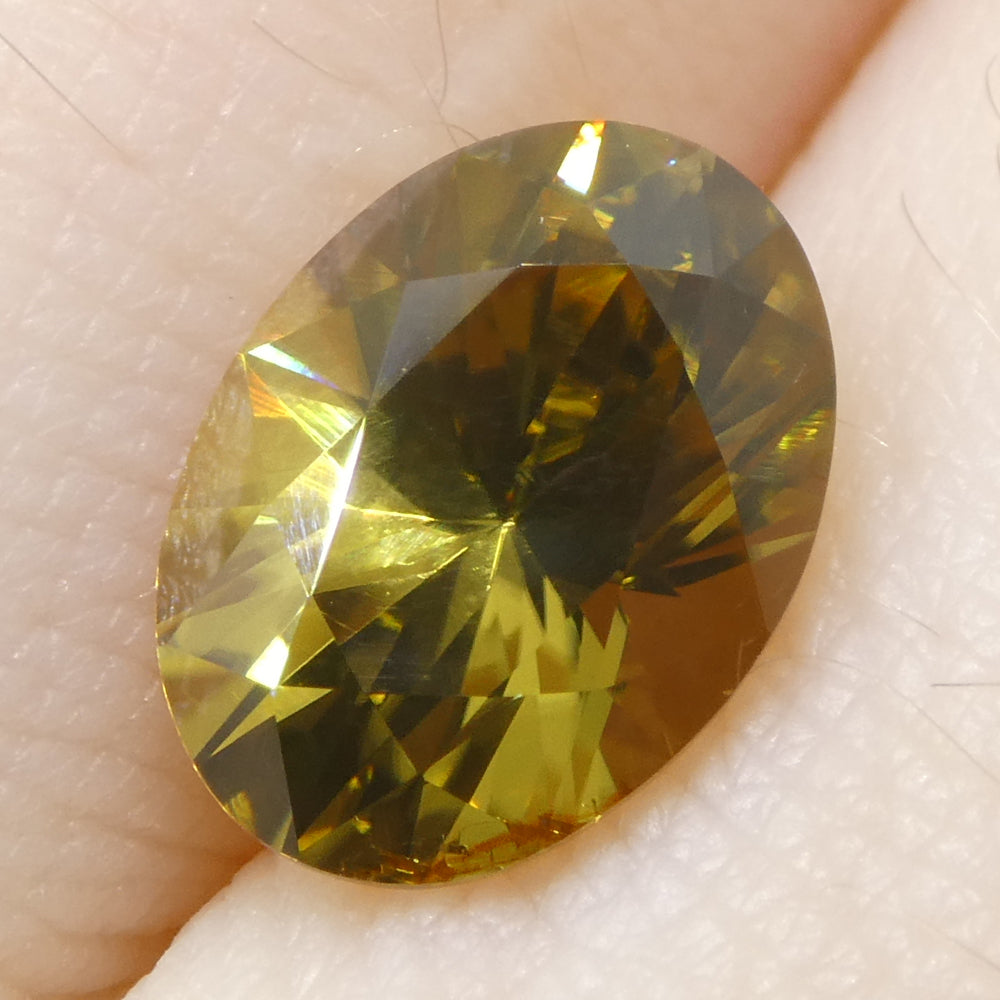 2.76ct Natural Earth Mined Oval Master Brilliant Cut Yellow Zircon from Sri Lanka - Skyjems Wholesale Gemstones