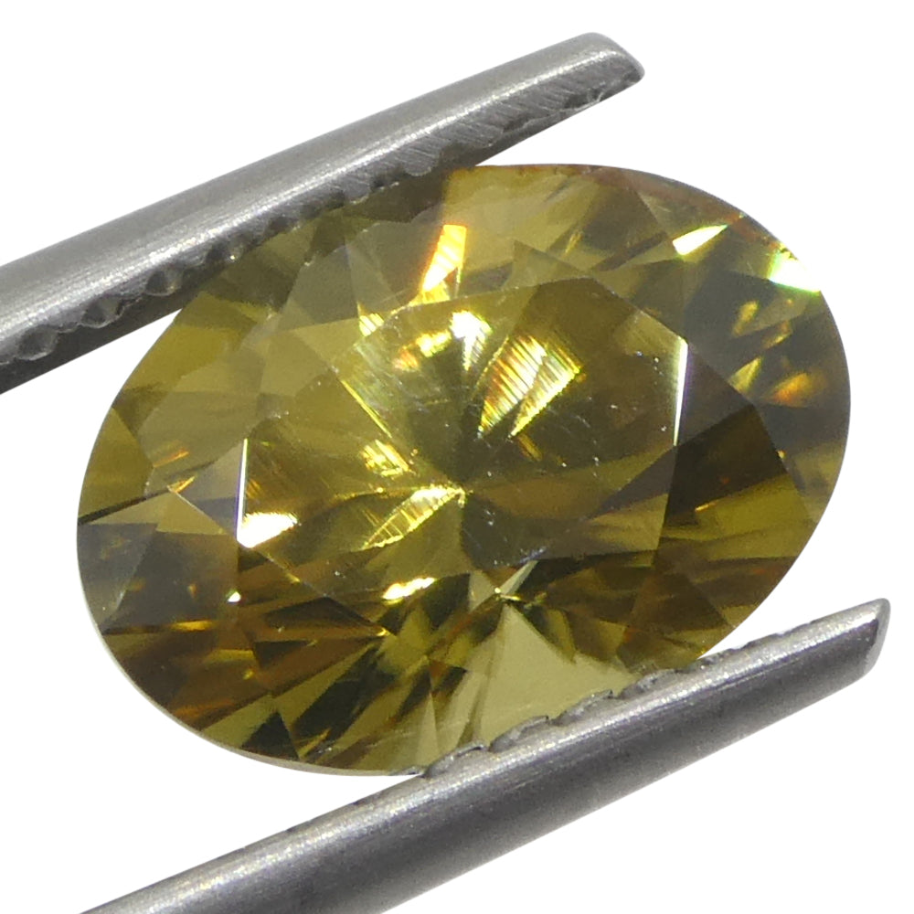2.76ct Natural Earth Mined Oval Master Brilliant Cut Yellow Zircon from Sri Lanka - Skyjems Wholesale Gemstones