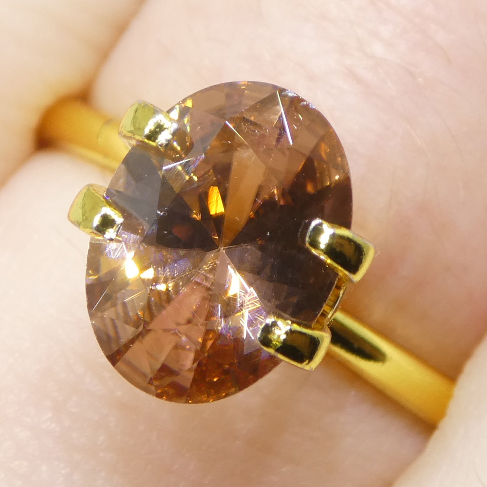 2.31ct Natural Earth Mined Oval Master Brilliant Cut Orange-Pink Zircon from Sri Lanka - Skyjems Wholesale Gemstones