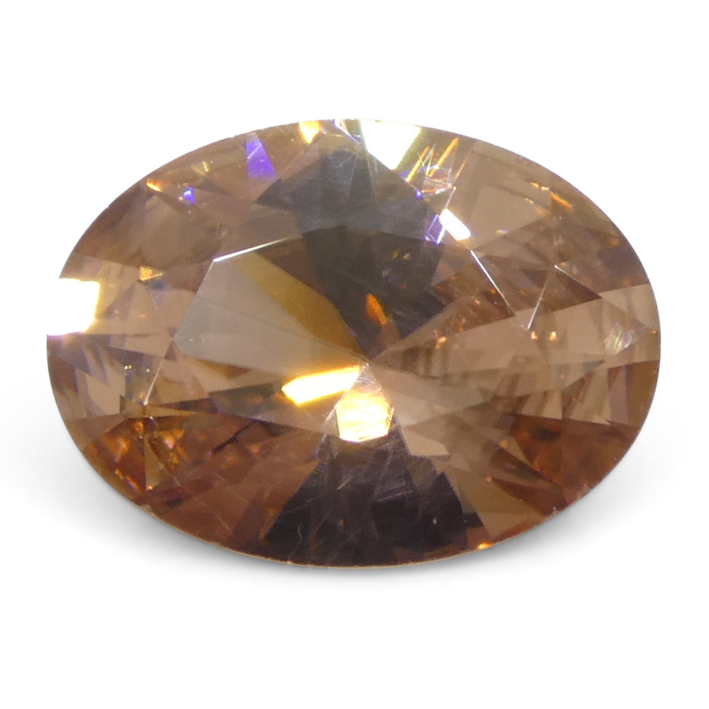 2.31ct Natural Earth Mined Oval Master Brilliant Cut Orange-Pink Zircon from Sri Lanka - Skyjems Wholesale Gemstones