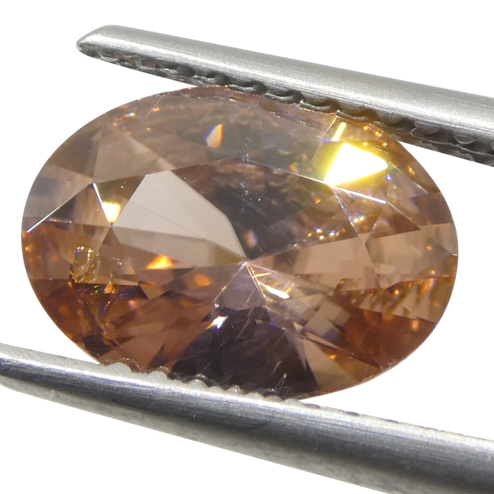 2.31ct Natural Earth Mined Oval Master Brilliant Cut Orange-Pink Zircon from Sri Lanka - Skyjems Wholesale Gemstones