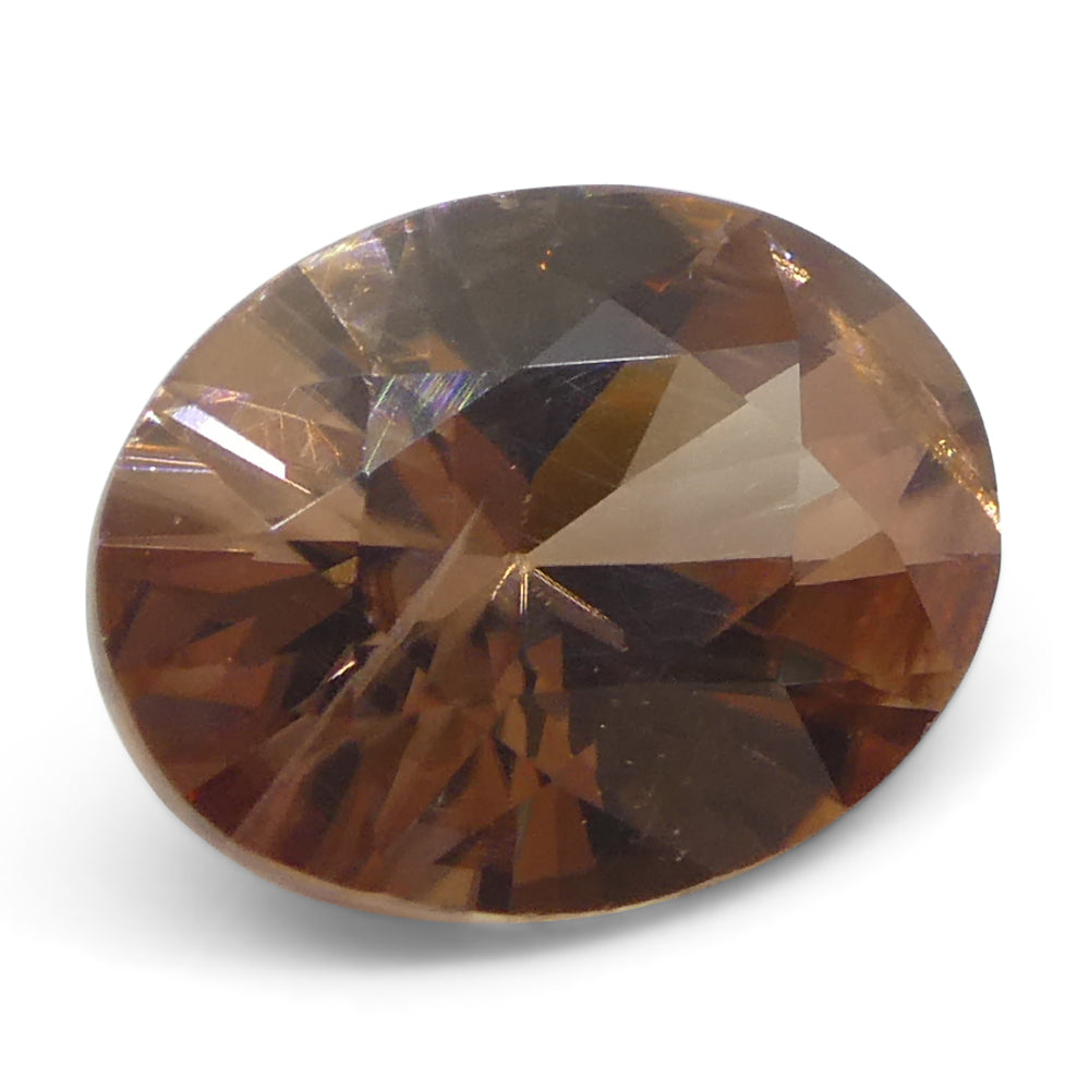 2.16ct Natural Earth Mined Oval Master Brilliant Cut Orange-Pink Zircon from Sri Lanka - Skyjems Wholesale Gemstones