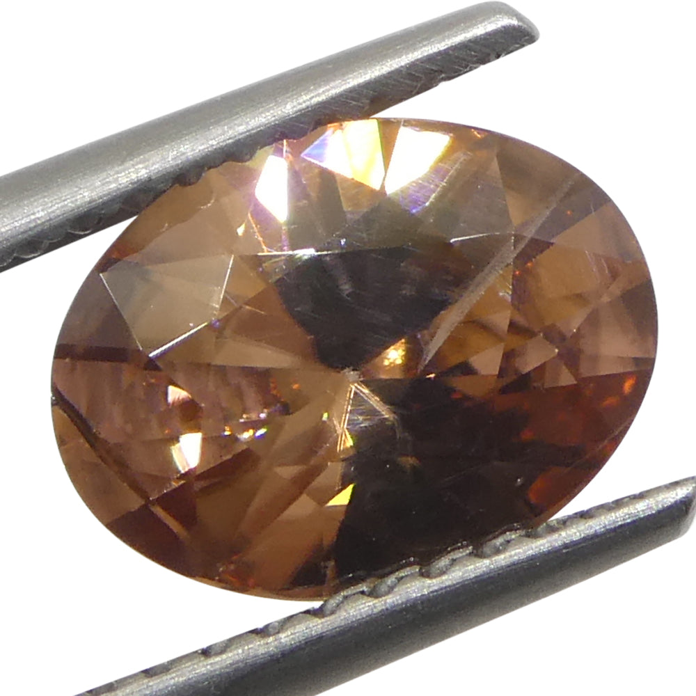 2.16ct Natural Earth Mined Oval Master Brilliant Cut Orange-Pink Zircon from Sri Lanka - Skyjems Wholesale Gemstones