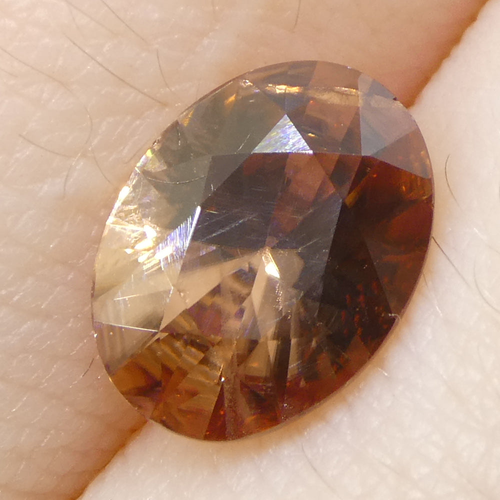 2.16ct Natural Earth Mined Oval Master Brilliant Cut Orange-Pink Zircon from Sri Lanka - Skyjems Wholesale Gemstones