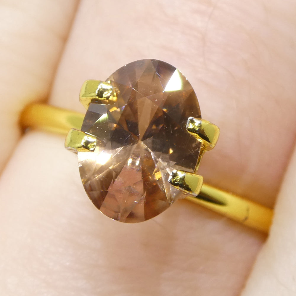 1.96ct Natural Earth Mined Oval Master Brilliant Cut Pink-Orange Zircon from Sri Lanka - Skyjems Wholesale Gemstones