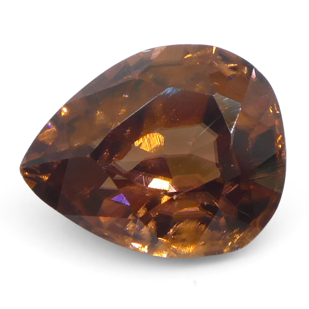 2.08ct Orange Pear Zircon from Sri Lanka, earth-mined brilliant cut gemstone by SkyJems Canadian gem specialists