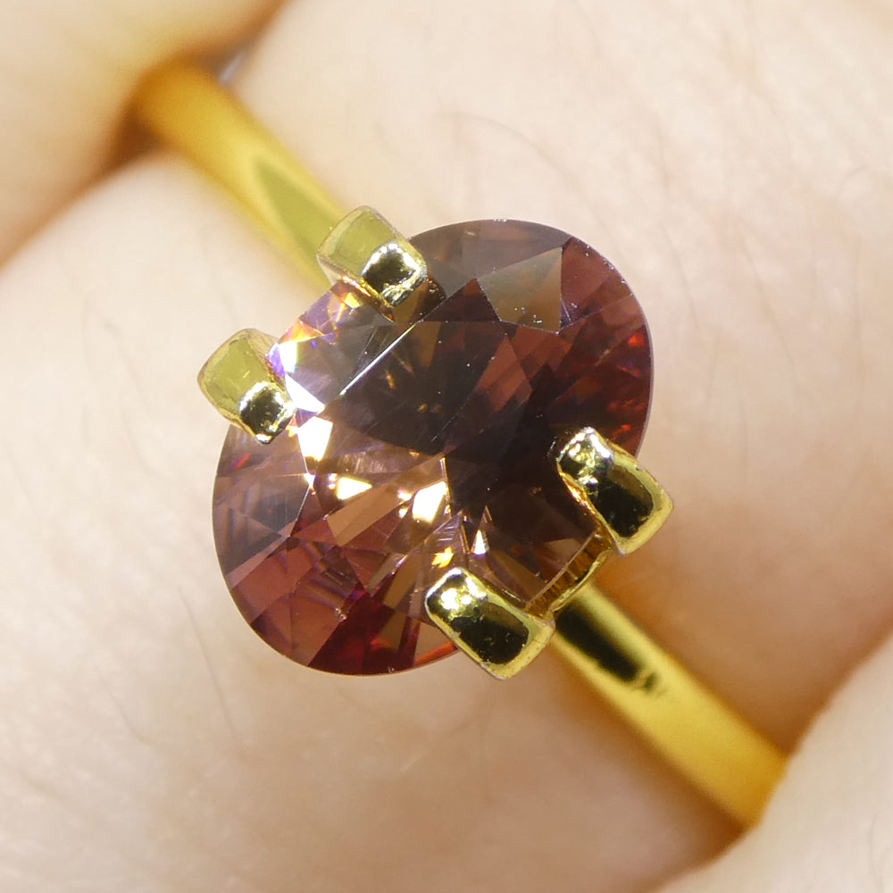 1.53ct Natural Earth Mined Oval Master Brilliant Cut Orange Zircon from Sri Lanka - Skyjems Wholesale Gemstones