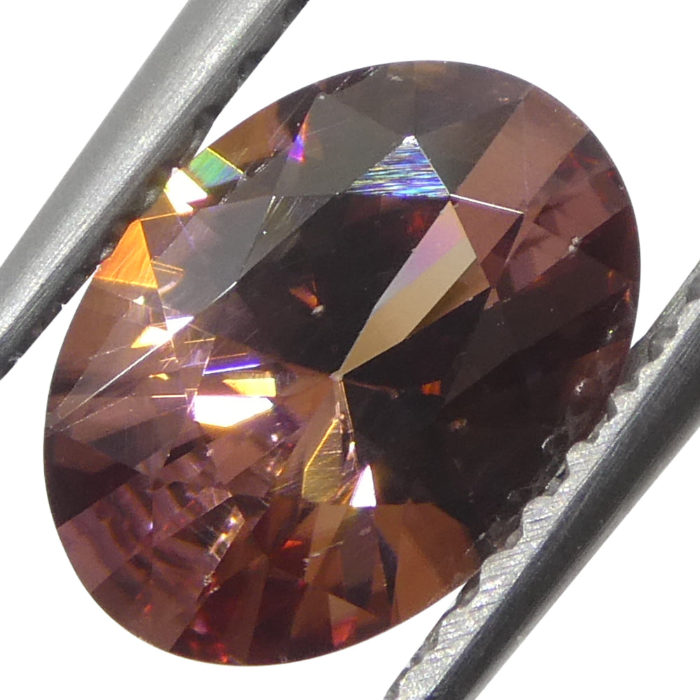 1.53ct Natural Earth Mined Oval Master Brilliant Cut Orange Zircon from Sri Lanka - Skyjems Wholesale Gemstones